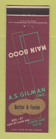 Matchbook Cover - AS Gilman Cleveland OH Copy Typography Printing