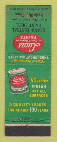 Matchbook Cover - Lucas Paints Grand Central Dept Nashville TN WEAR
