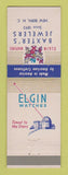 Matchbook Cover - Elgin Watches Baxter's Jewelry New Bern NC