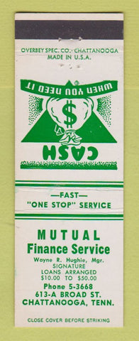 Matchbook Cover - Mutual Finance Service Chattanooga TN loans