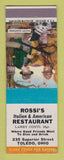 Matchbook Cover - Rossi's Italian Restaurant Toledo OH