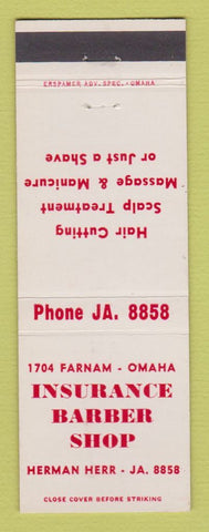 Matchbook Cover - Insurance Barber Shop Omaha NE