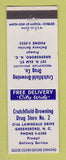 Matchbook Cover - Crutchfield Browning Drug Store Greensboro NC