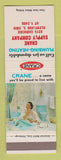 Matchbook Cover - Crane Plumbing Heating Supply Cleveland OH girlie