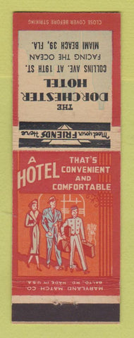 Matchbook Cover - Dorchester Hotel Miami Beach FL bellhop