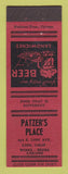 Matchbook Cover - Patzer's Place Lodi CA