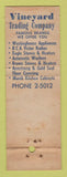 Matchbook Cover - Vineyard Trading Company Knoxville TN WEAR