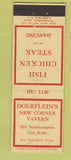 Matchbook Cover - Doerflein's New Corner Tavern WEAR
