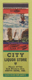 Matchbook Cover - City Liquor Store South Bend IN