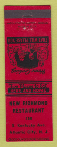 Matchbook Cover - New Richmond Restaurant Atlantic City NJ