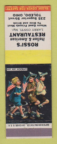 Matchbook Cover - Rossi's Italian Restaurant Toledo OH