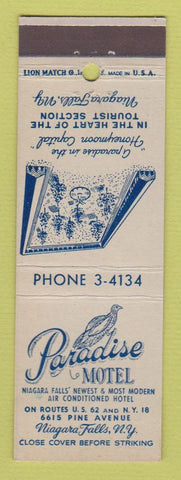 Matchbook Cover - Paradise Motel Niagara falls NY