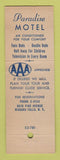Matchbook Cover - Paradise Motel Niagara falls NY