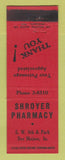 Matchbook Cover - Shroyer Pharmacy Drug Store Des Moines IA