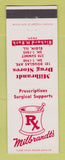 Matchbook Cover - Milbrandt Drug Stores Elgin IL Richard Roth