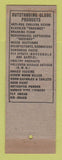 Matchbook Cover - Globe Laboratories B&B Rute Rate Drug Walgreens Williston ND