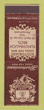 Matchbook Cover - Bostonian Men's Shoes Flinchbaugh Bros York PA WEAR