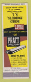 Matchbook Cover - Pratt Mufflers Bobro Newark NJ