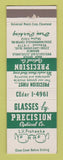 Matchbook Cover - Precision Optical Cleveland OH