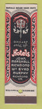 Matchbook Cover - Hotels John Marshall Wm Byrd Murphy Richmond VA