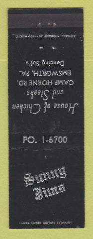 Matchbook Cover - Sunny Jims Restaurant Emsworth PA