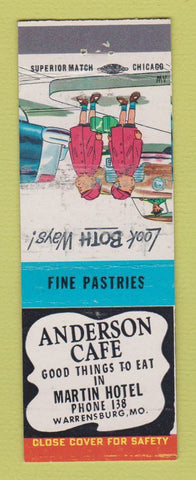 Matchbook Cover - Anderson Cafe Warrensburg MO