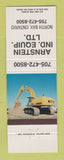 Matchbook Cover Arnstein Industrial Equipment Tractors North Bay ON John Deere?