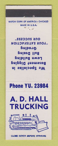Matchbook Cover - AD Hall Trucking Tractor Bull Dozing