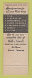 Matchbook Cover - Bell and Howell Movie Camera Glen Ray Photo Meadville PA
