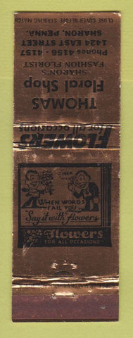 Matchbook Cover - Thomas Floral Shop Flowers Sharon PA WEAR