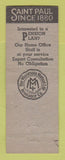 Matchbook Cover - St Paul Athletic Club MN Insurance Victor Winter WEAR