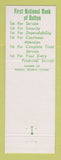 Matchbook Cover - 1st National Bank Dalton GA 1963