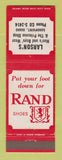 Matchbook Cover - Rand Shoes Larson's Men's Clothes Sandpoint ID