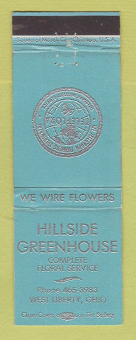 Matchbook Cover - Hillside Greenhouse Flowers West Liberty OH
