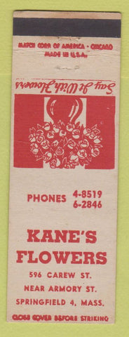 Matchbook Cover - Kane's Flowers Springfield MA
