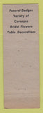 Matchbook Cover - Kane's Flowers Springfield MA