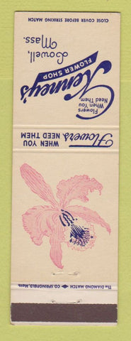Matchbook Cover - Kenney's Flower Shop Lowell MA