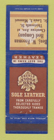 Matchbook Cover - Tioga Oak Sole Leather Shoes Benjamin Freeman St Louis MO