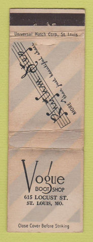 Matchbook Cover - Vogue Boot Shop St Louis MO WORN