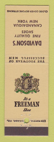Matchbook Cover - Freeman Men's Shoes Davidson's Canandaigua NY