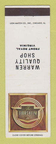 Matchbook Cover - Florsheim Shoes Warren Shop Front Royal VA
