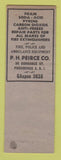 Matchbook Cover - PH Peirce Fire Extinguishers Providence RI