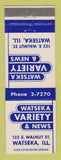 Matchbook Cover - Watseka Variety Store News Watseka IL