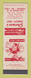 Matchbook Cover - Sherman's Variety Post Store Toronto ON