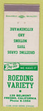 Matchbook Cover - Roeding Variety Store Fresno CA