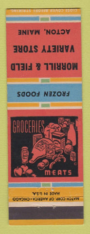 Matchbook Cover - Morrill & Field Variety Store Acton ME grocery