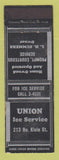 Matchbook Cover - Union Ice Service WEAR