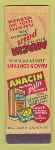 Matchbook Cover - Anacin for Headaches Jersey City NJ