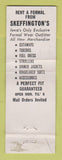 Matchbook Cover - Skeffington's Men's Formal Clothes Des Moines IA WEAR