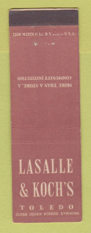 Matchbook Cover - Lasalle & Koch's Store Toledo OH